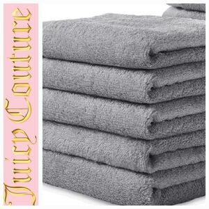 Juicy Couture Home Set of 6 Washcloths- Grey